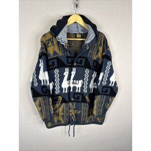 Tejidos Atahualpa Wool Llama Hoodie Jacket Otavalo Ecuador Men’s Large